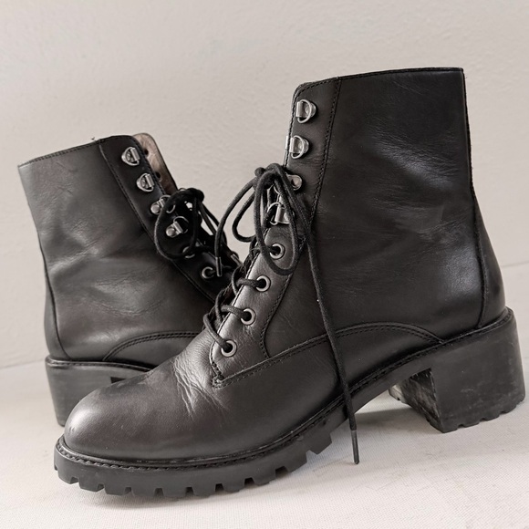 Madewell Julien lace up lug sole black boot - Picture 7 of 11